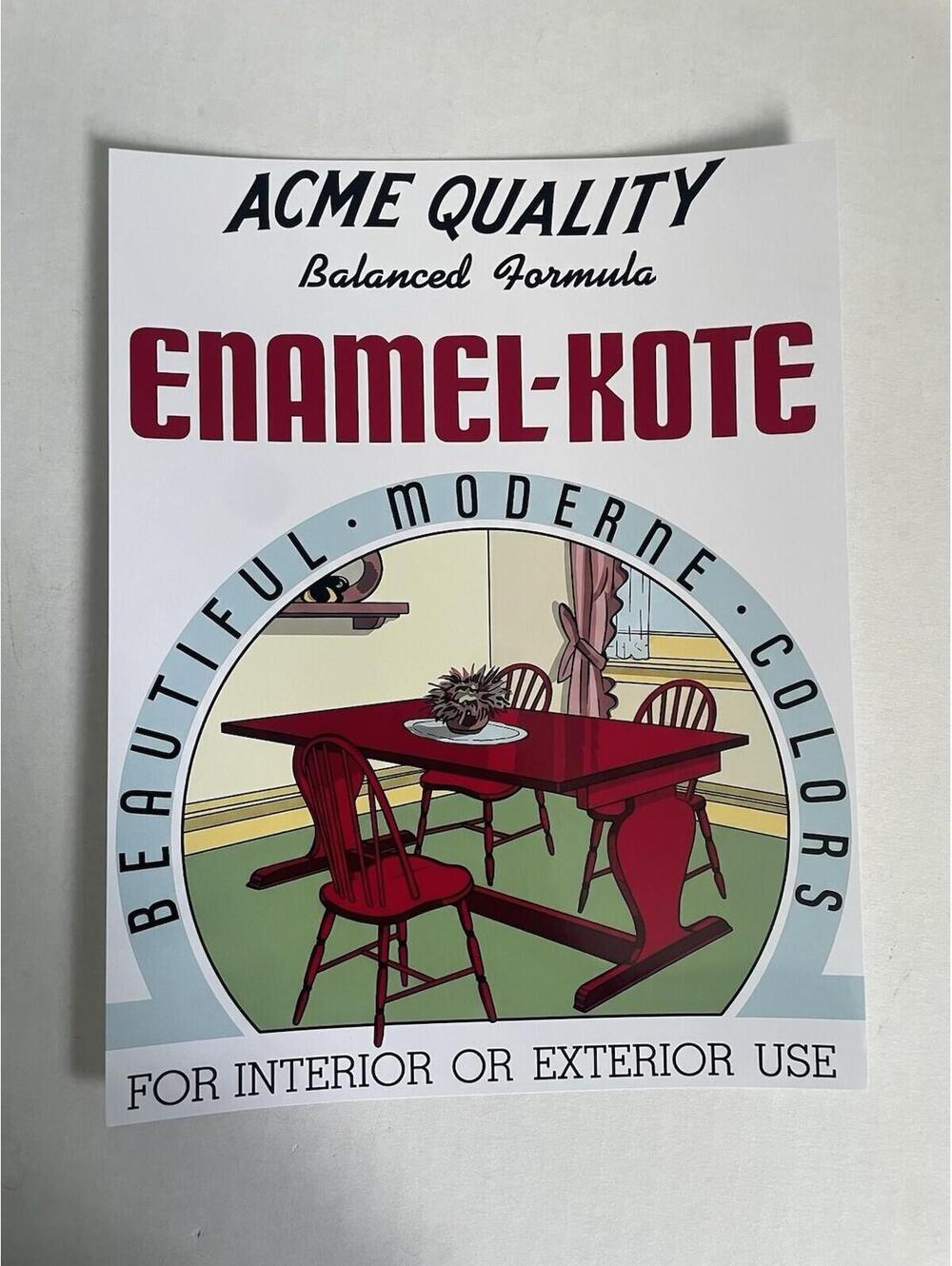 ACME Paint Co Poster Paper PRINT 8.5" x 11" Vintage Ad Sign Enamel-Kote